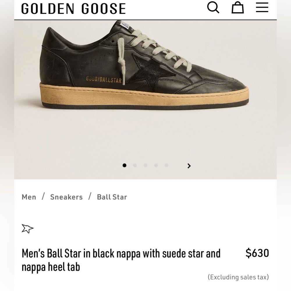 Black Golden Goose Men's Ballstar Sneakers - Picture 5 of 5
